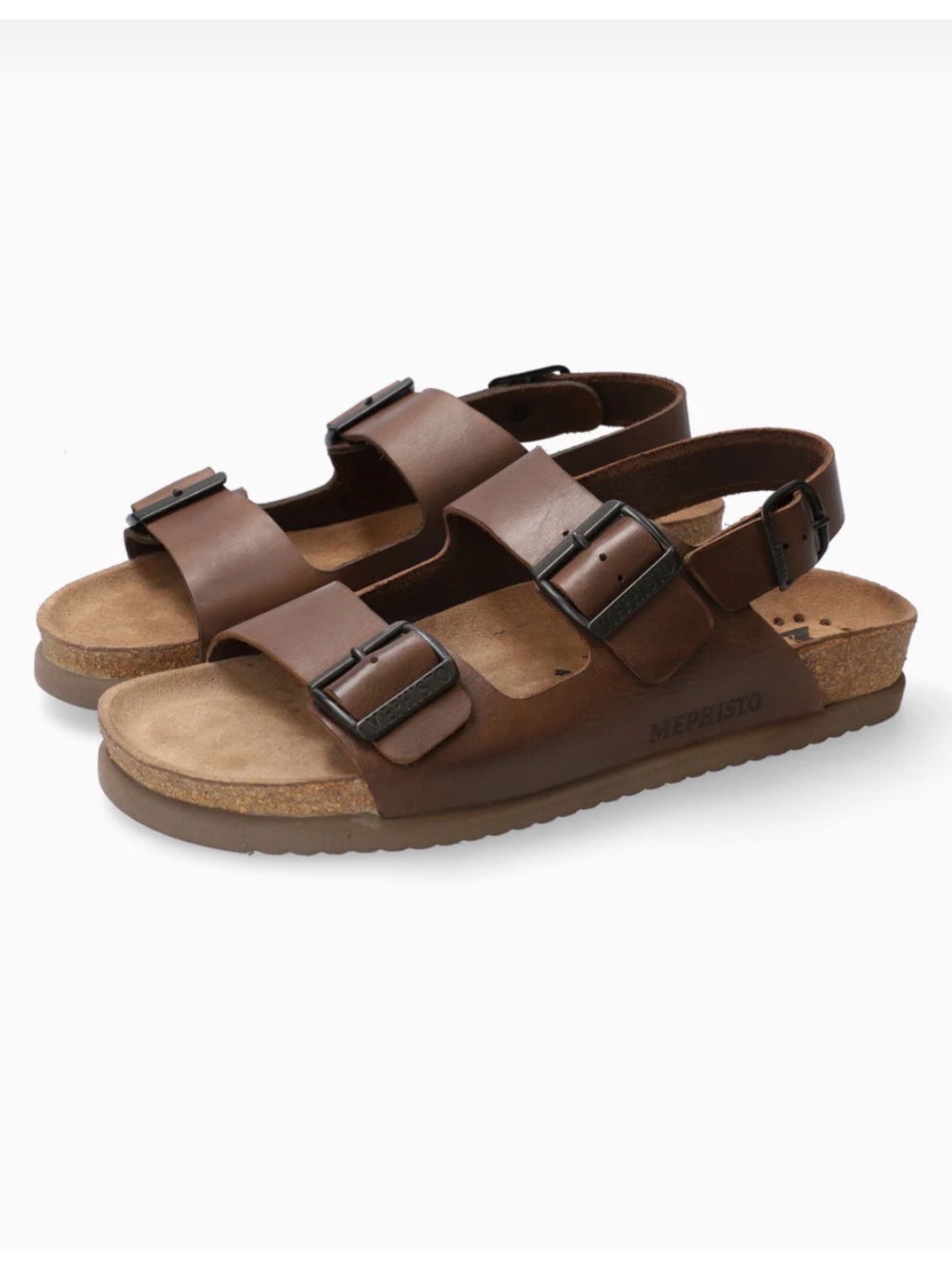 Mephisto Nardo Leather Nubuck Double Strap Sandals - Unisex Size 41